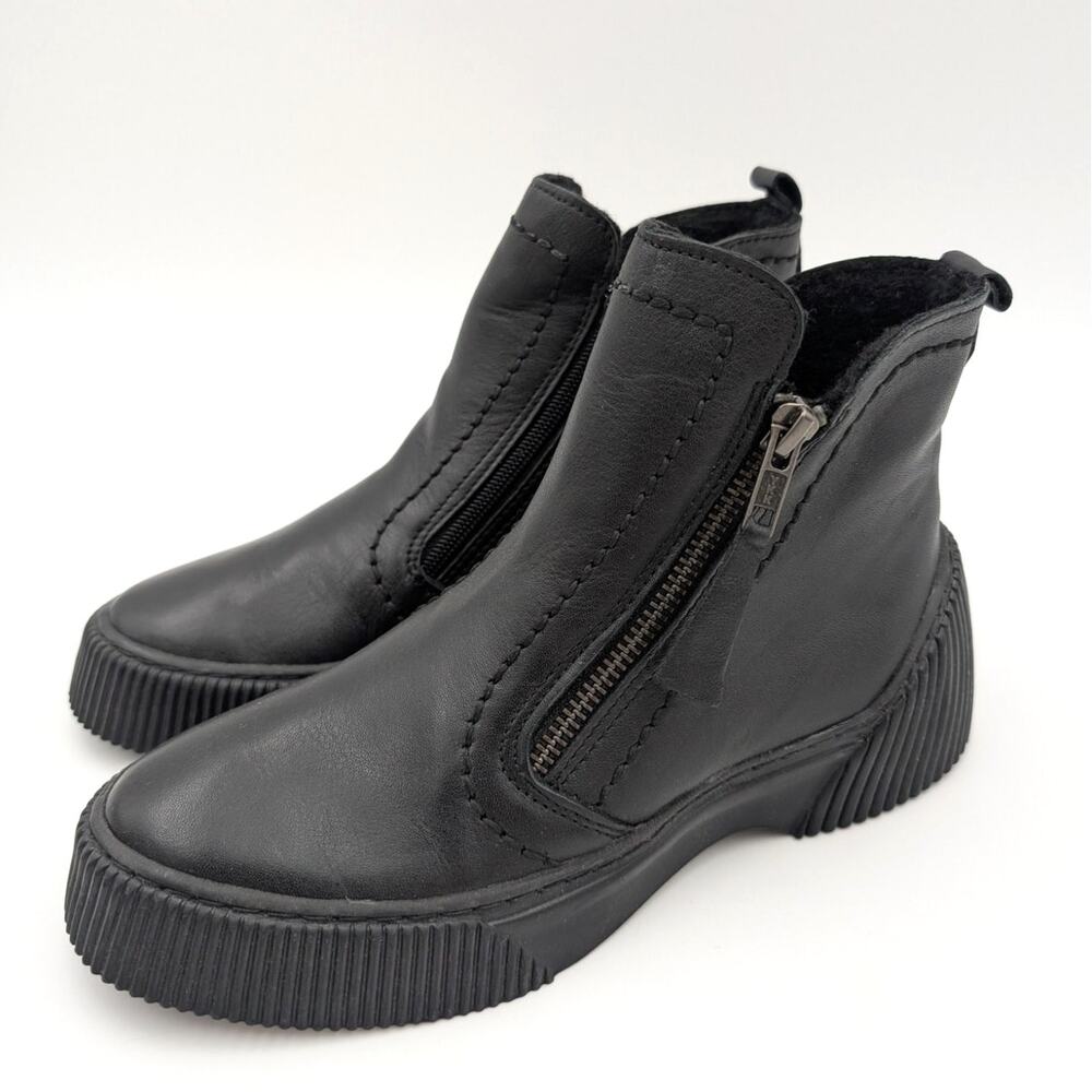 Spring Step Kelko Leather Ankle Boots Zip-Up Women's Black Size US5.5-6 EU36